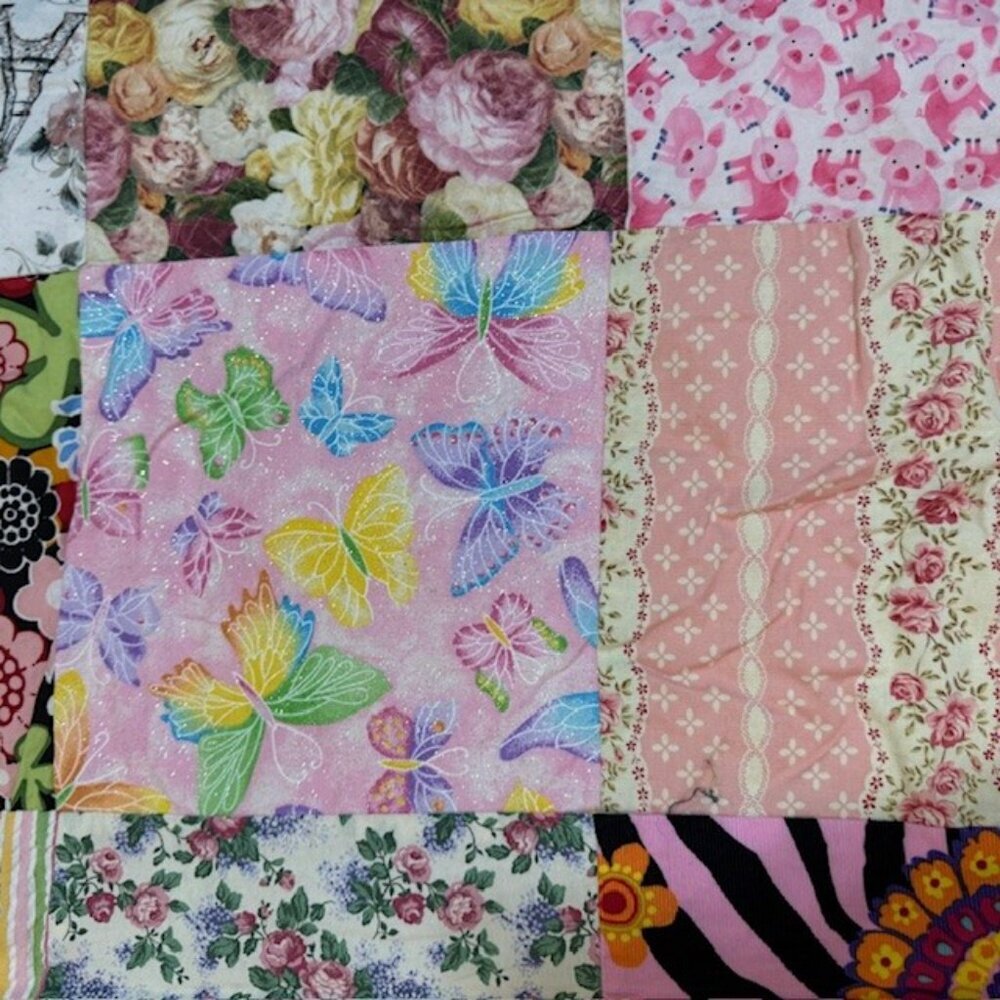 Homemade wheelchair/baby/wallhanging  36x36 Girl Patchwork Quilt - Picture 7 of 12